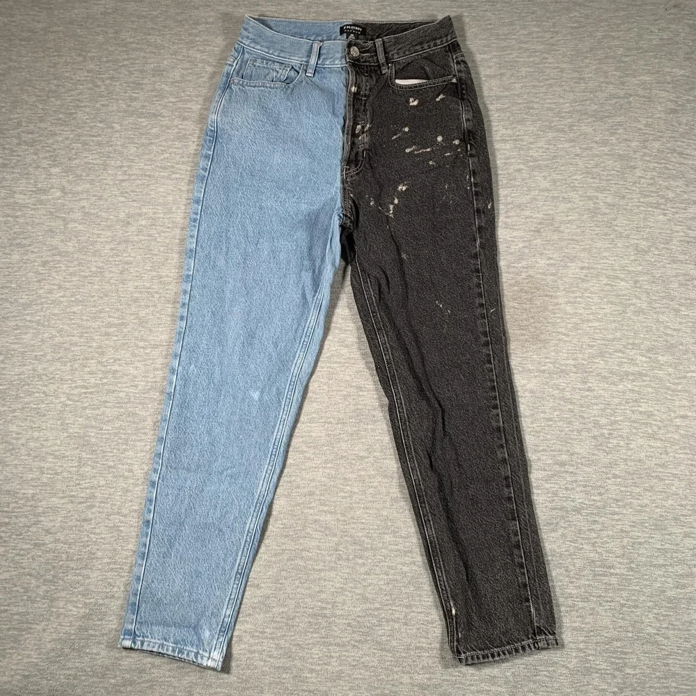 Playboy By PacSun Jeans Womens 26 Multicolor High Rise Mom Slim Denim Colorblock